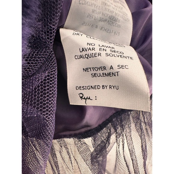 Anthropology by Ryu Women's Coat Size Medium Purple Fur Trim Pockets Buttons - Picture 6 of 11